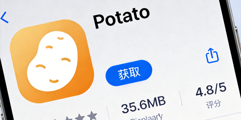 Potato 在苹果 App Store 中的应用页面截图 - 显示应用图标与下载按钮